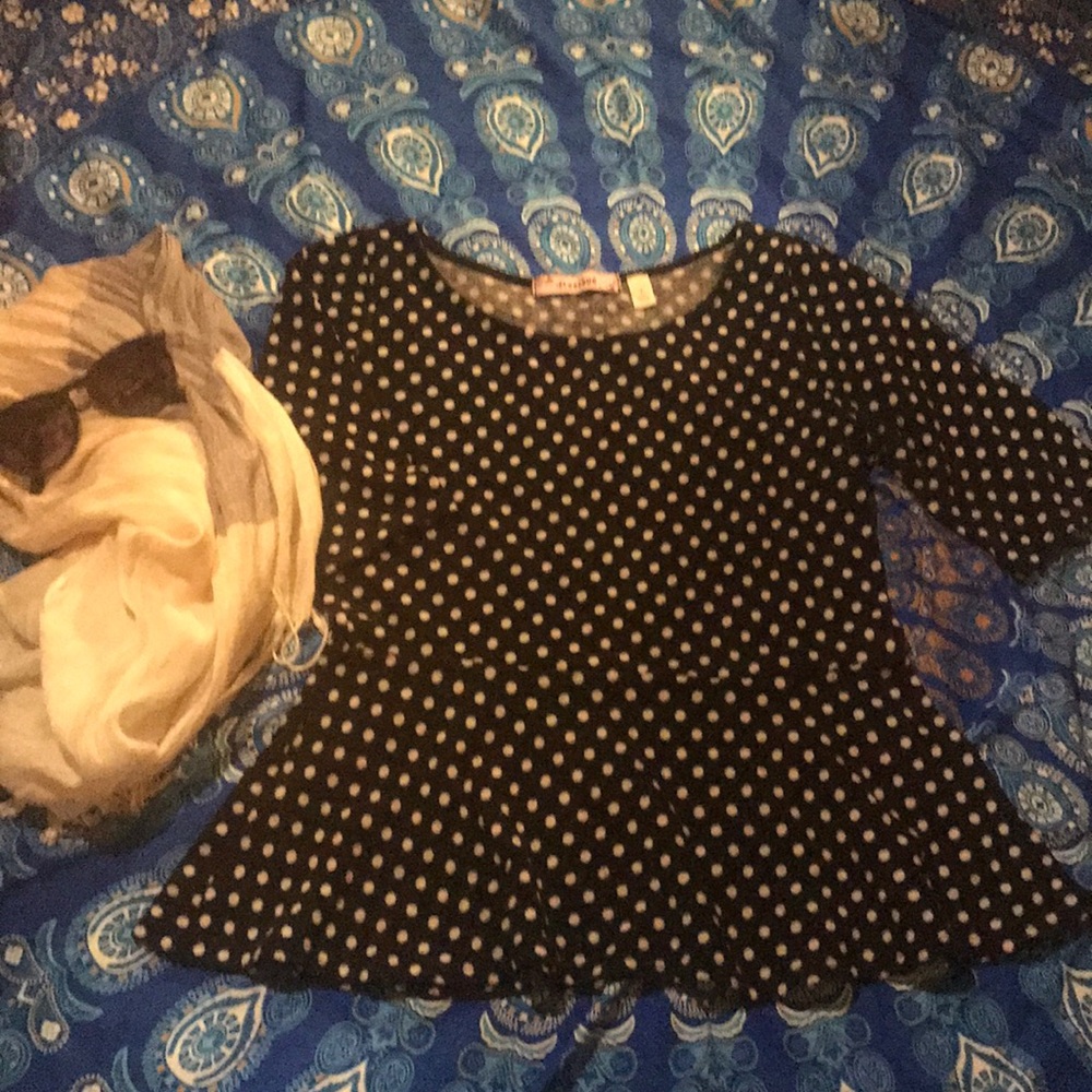 Polka dot peplum top